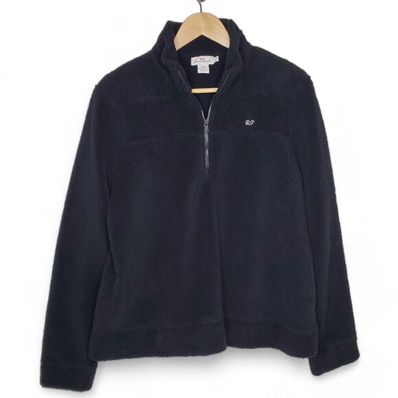 Vineyard Vines Jackets & Blazers - Vineyard Vines Teddy Bear Sweater Women's Cozy Plush Fleece Quarter Zip Size L